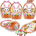 Easter Goodie Bags Plastic Candy Gift Bags with Handle Bunny Chick Pattern Transparent Treat Bags