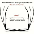All-Black Progressive Reading Glasses for Seniors Auto-Adjusting Lenses • Clear Indoors & Outdoors • UV & Blue Light Protection